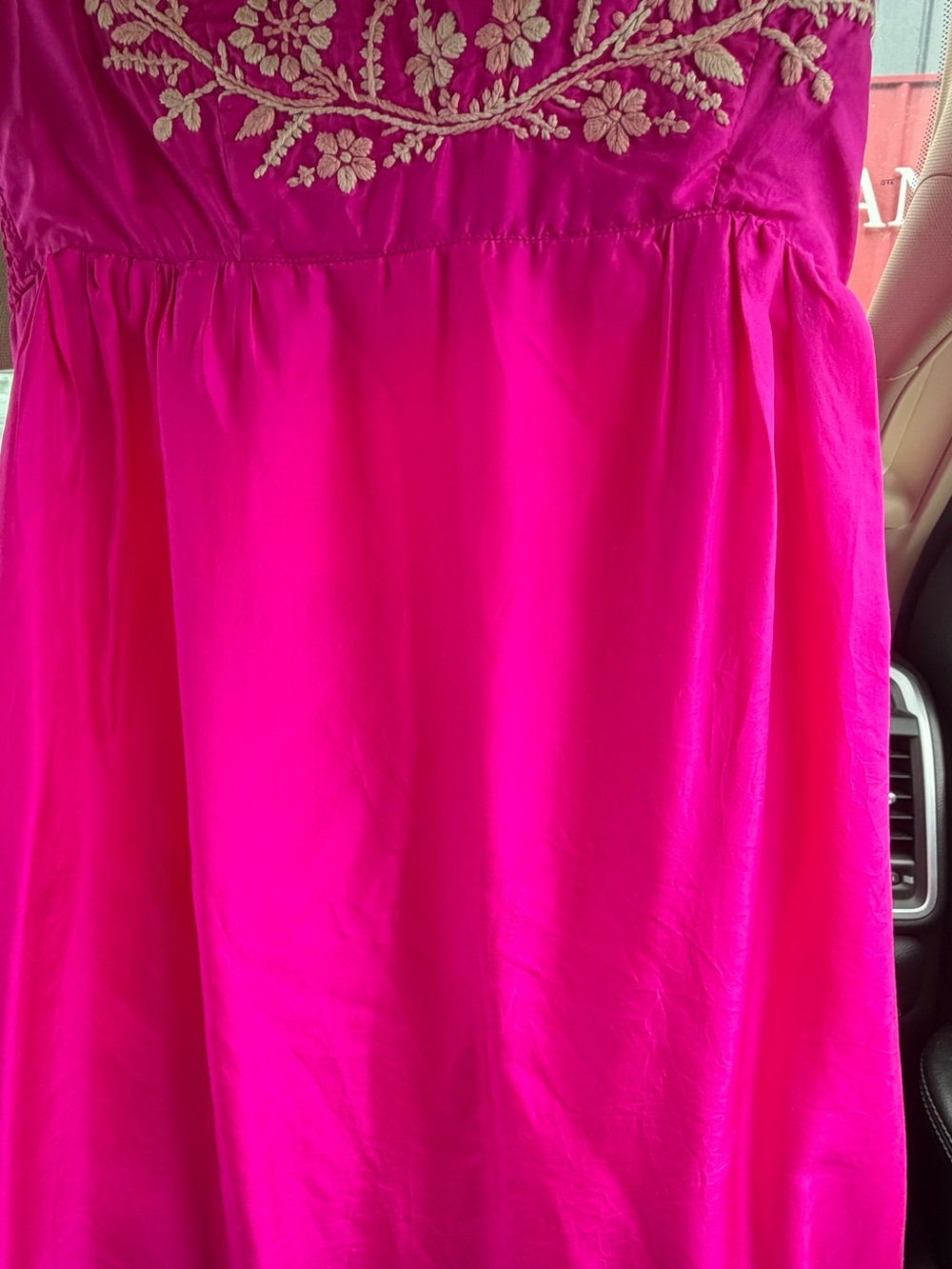 Calypso St. Barth Hot Pink Embroidered Maxi Dress